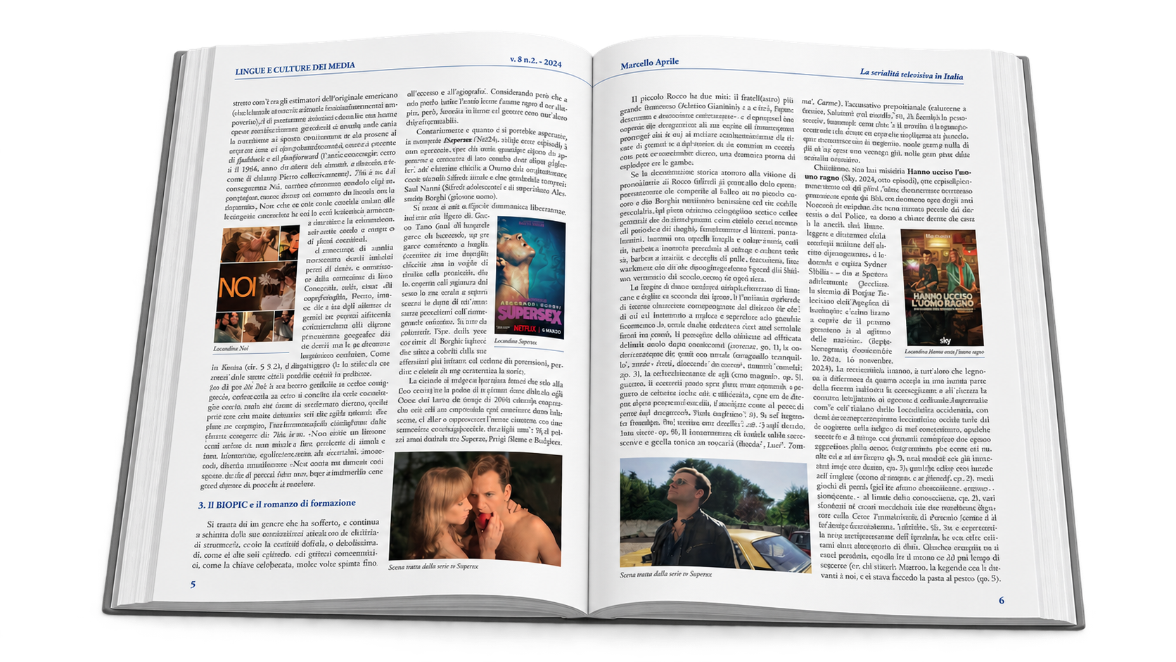 Mockup della rivista scientifica aperta su una doppia pagina